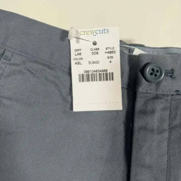 J.Crew Crewcuts Boys Chino Short Blue Gray Size 4 - Picture 3 of 3